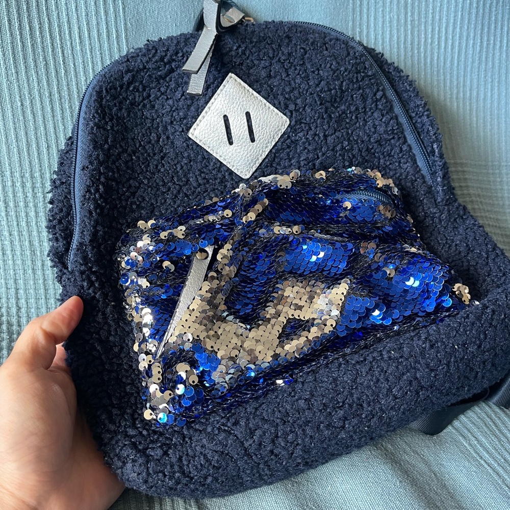 Target girls sequin blue small backpack